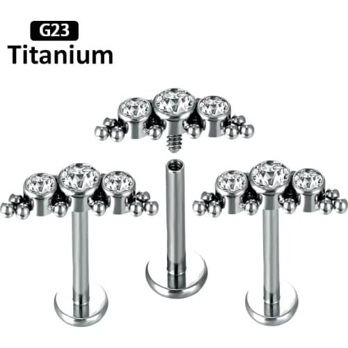 New G23Titanium Sell hot perforated with built-in spiral stud stud ears lip and bone stud ears Sexy body piercing jewelry 16G