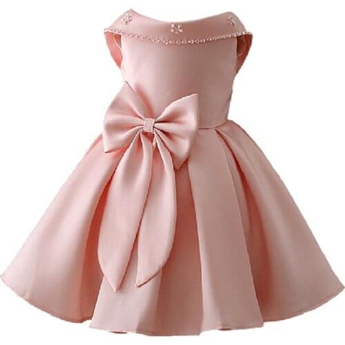 Girls Dress Kids Bownot Elegant Pageant Party Dress Girls Clothes Christmas Costumes For Children Toddler Girls Infant 2-10T