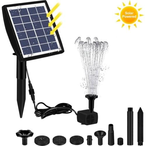 6V 2W Water Fountain Floating Solar Fountain IP65 Waterproof Swimming Pools Water Pump Solar Pump Pool Pond Garden Decoration