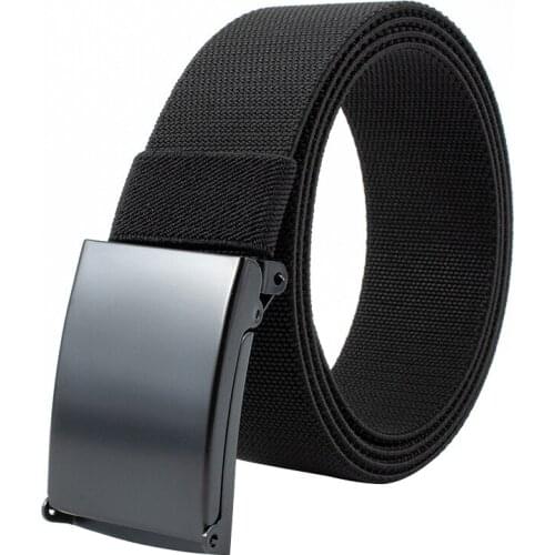 Casual Men Belt Smooth Buckle solid color Elasticity Weave Canvas Belt Tactics Outdoor sport Men and Women cowboy Belts
