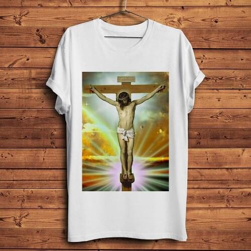 SKAM Iska Even same paragraph Jesus crucifixion tshirt men summer white short sleeve casual homme t shirt unisex streetwear tee