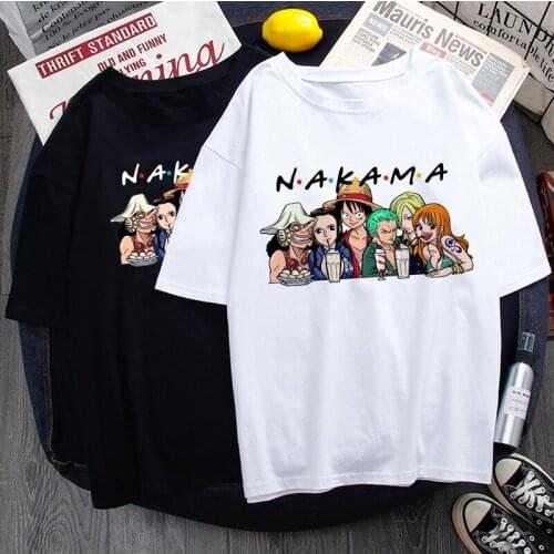 One Piece Nakama Funny Cartoon T Shirt Men Luffy Zero Anime Casual T-shirt Summer Vintage Streetwear Tshirt Hip Hop Top Tee Male