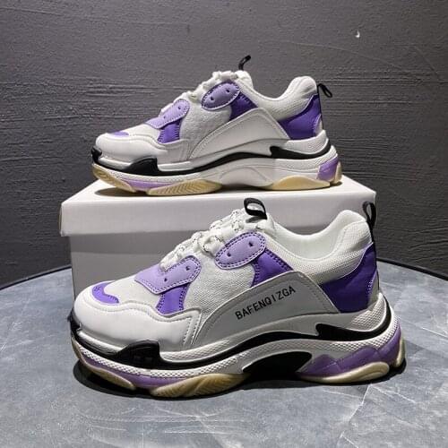 Womens Chunky Sneakers Thick Bottom Platform Vulcanize Shoes Fashion Breathable Casual Shoes for Woman Female 2021 New