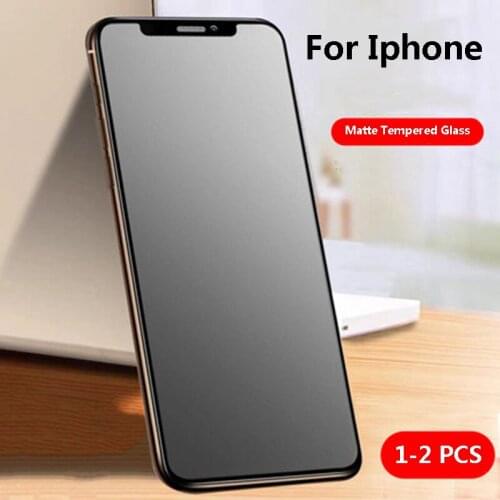 1-2 PCS Matte Frosted Screen Protector for Iphone 5 5s 5c 5e 6 6s 6p 6sp Anti-fingerprint tempered glass for Iphone 7 8 7p 8p X