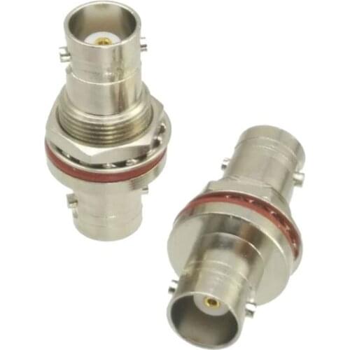 1pcs BNC Female to BNC Jack bulkhead with nut connector Straight waterproof Adapter RF Coaxial