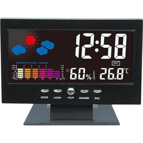 1pcs Clock Radio Electric Desktop Alarm Clock With Backlight Projection Screen LCD Digital Radio Control Clock Sound Home D Y3P7