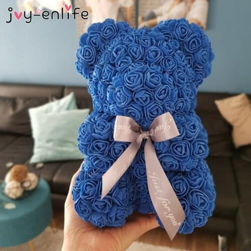 1Pcs Polystyrene Styrofoam White Foam Bear Mold Artificial Flower Head Rose Teddy Valentines Day Gifts Party Wedding Decoration