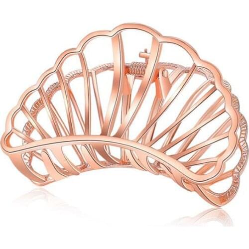 1 pieces Large Size Rose Gold Women Hair Clips Simple Alloy Bath Grab Clip Gold Silver Gun Black Adult Hair Accessories