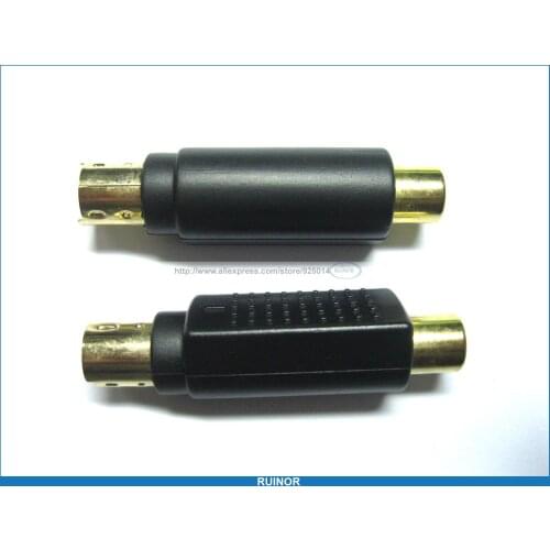 20 pcs Gold RCA Female to Mini 4 Pin DIN Plug s Video Male