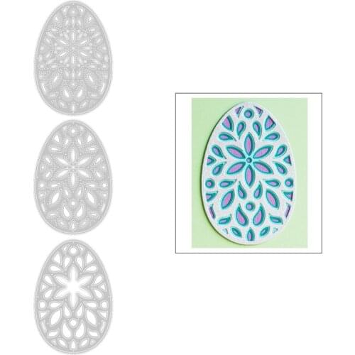 2020 New Easter Eggs Layering Metal Cutting Dies For DIY Oval Pattern Embossing Making Layered Card and Scrapbooking NO Stamps