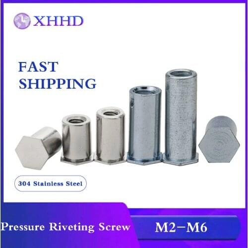 304 Stainless Steel Blind Hole Pressure Riveting Screw M2 M2.5 3.5M3 M3 3.5M4 M4