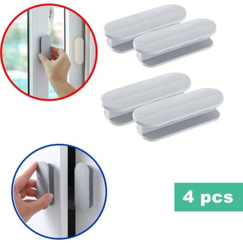 4pcs Furniture Handles Window Knobs Pull Drawer Handle Kitchen Bathroom Furniture Cabinets Cupboard Punch-free Sticking Type