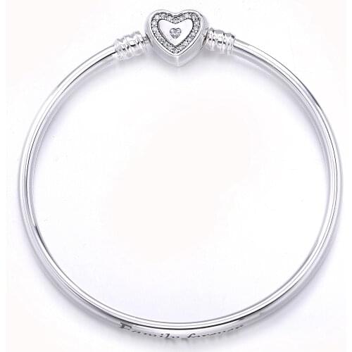 Ajax 100% 925 Sterling Silver Bracelets Love Heart Beads Charms fit Bracelets Bangles Gifts For Women Fashion DIY Jewelry