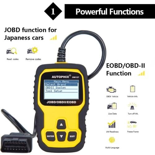 Om127 OBD OBD2 Scanner Automotive Diagnostic Tool Car Engine Fault Code Reader O2 Sensor EVAP System Test OBDII Scanner
