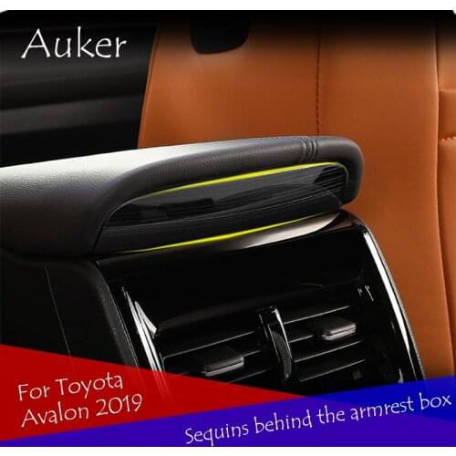 Auto Car Styling Modified Stainless Steel Stickers Armrest Box Sequins Covers Accessories For Toyota Avalon 2019