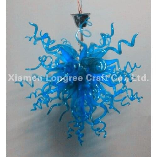 Free Shipping LED Light Source Custom Made Blue Hand Blown Glass Material Italian Dale Style European Type Chandelier