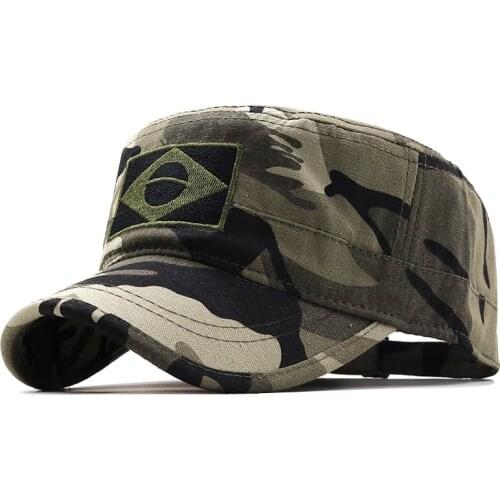 Brazil Marines Corps Cap Hat Military Hats Camouflage Flat Top Hat Men Cotton Hhat Brazil Navy Embroidered Camo