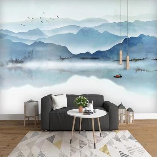 Milofi large wallpaper mural custom 3D artistic mood ink landscape background wallpaper mural