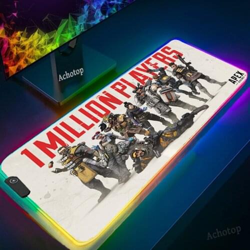 RGB Large Gaming Mouse Pad LED Lighting Locking Edge Anti-slip Rubber Mouse pad Gamer Computer Desk Mat Pad Gamer APEX legends