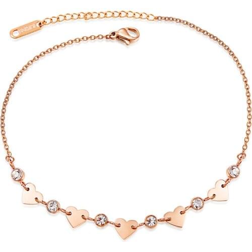 Starose Family Love Heart Anklet Bracelet Foot Chain Bright Crystal Anklets for Women Foot Jewelry Ankle Bracelet Birthday Gift