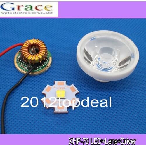 CREE XHP70 6V LED 6500k LED Didoes+4A Led Power Supply + 26MM 5degree Led Lens
