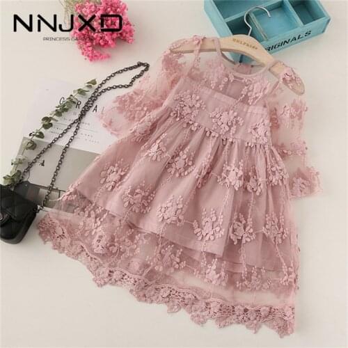 Kids Dresses For Girls Floral Lace Design Flower Party Wedding Dress Children Costume Girl Princess Dress 3 8Y Vestido Infantil