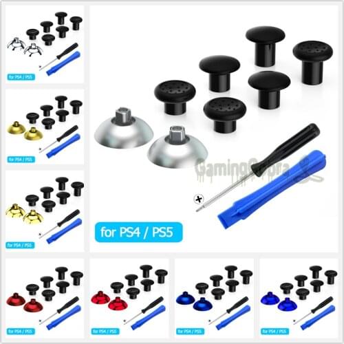 Interchangeable Ergonomic Thumbstick for PS4 Slim Pro PS5 Controller with 3 Height Domed and Concave Grips Adjustable Joystick