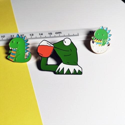 Enamel pins frog dinosaur Brooch Bag Hat Clothes Lapel Pin Badge Black Lives Matter Jewelry Gift