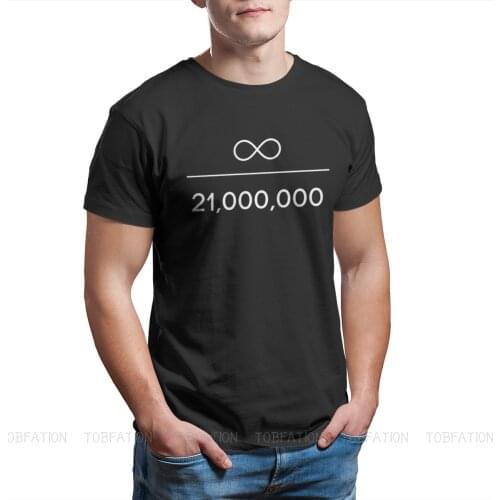 Infinity Divided By 21 Million TShirt For Male Bitcoin Cryptocurrency Miners Meme Camisetas Fashion T Shirt Soft Print Loose