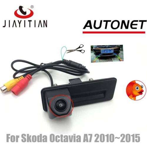 JIAYITIAN HD Car Trunk Handle camera For Skoda Octavia A7 2014 2013 2012 2011 2010 Rear View camera backup Camera