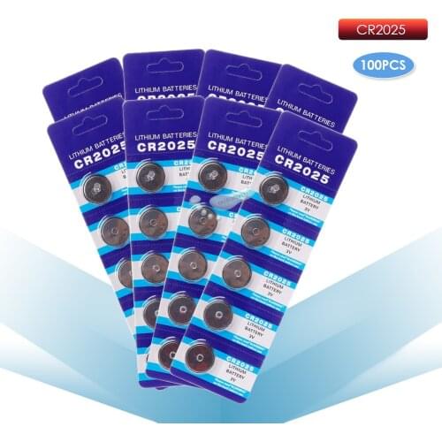 Kpay 100pcs CR2025 CR 2025 3V Lithium Li-ion Button Coin Battery DL2025 BR2025 KCR2025 for remote control electronic