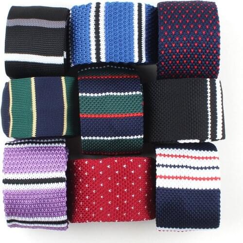 Linbaiway 6cm Mens Striped Tie Knit Knitted Ties Necktie Normal Slim Classic Woven Narrow Neckties Gifts Cravat Custom Logo