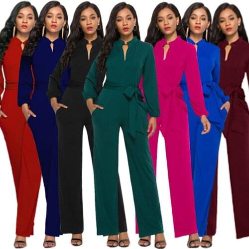 Foreign Trade Platform Sexy Stretch Womens Clothing Independent Station Fashion Solid Color Wide-leg Jumpsuit Women Clothing