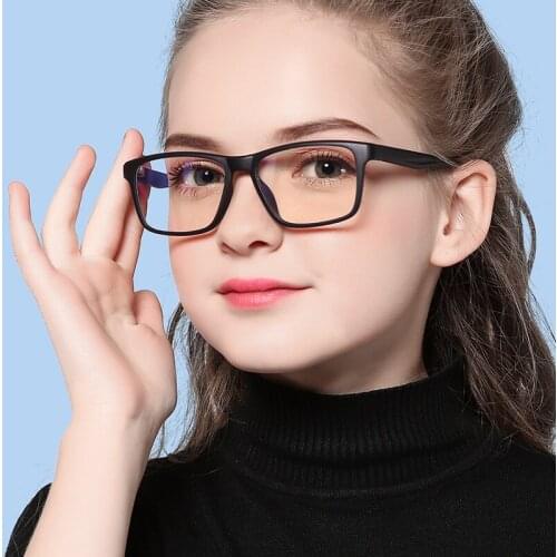 Youth Boy Girls Glasses Kids Teens Blue Light Square Frame Anti Reflective Clear Optical Lens 5 to 15 Computer Eyeglasses UV400