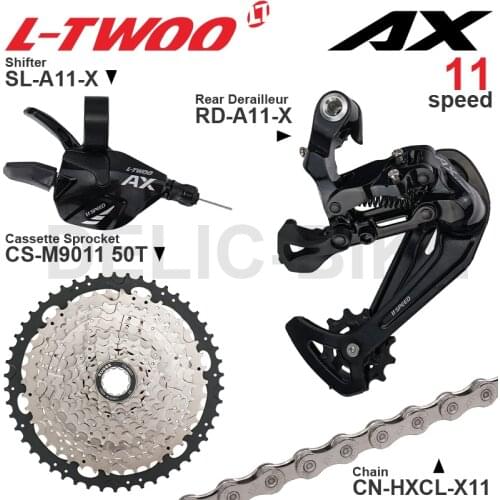 LTWOO AX11 11speed MTB Groupset include Right Shifter Rear Derailleur and SUGEK Cassette Sprocket 50T 52T and KMC Chain