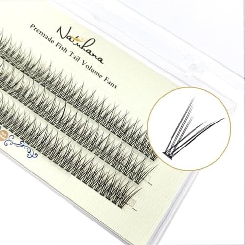 NATUHANA natural fishtail type dovetail eyelash extension Premade Volume false grafted thick eyelash