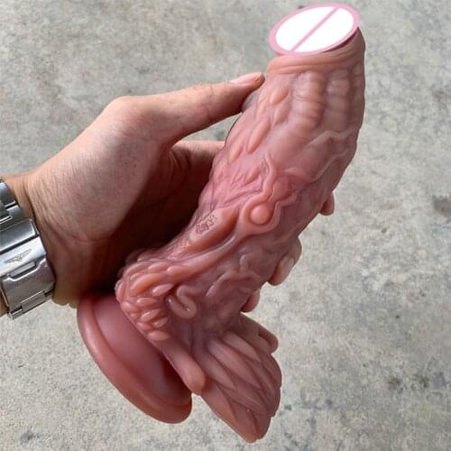 New Realistic Soft Silicone armor Dildo with Suction Cup for Women Masturbation Animal Penis Large Phallus Dick Dragon Dildos 18