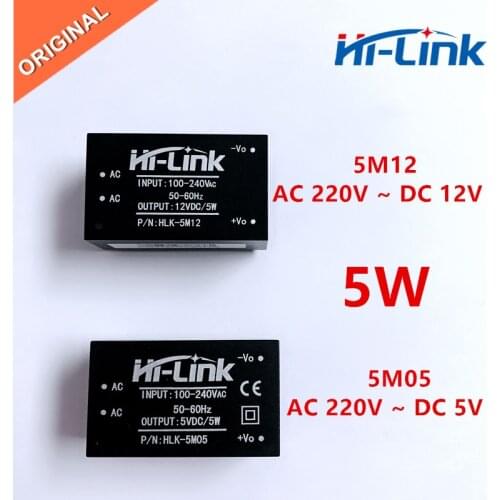 Original HLK-5M05 HLK-5M12 5W AC-DC 220V to 12V/5V Buck Step Down Power Supply Module Converter Intelligent