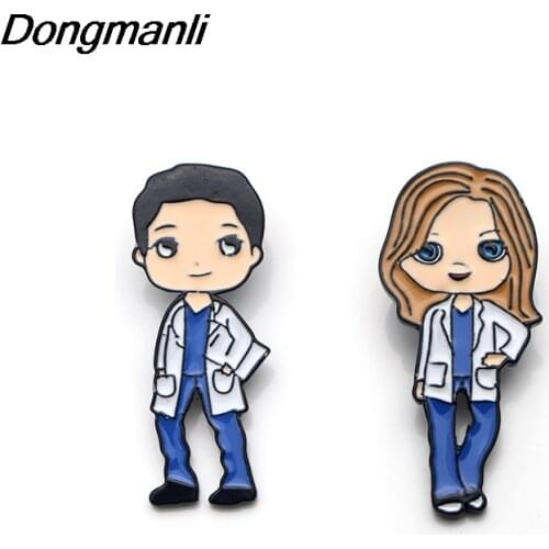 P3553 Dongmanli Medical Greys Anatomy TV Show Metal Enamel Pins and Brooches for Fashion Lapel Pin Backpack Bags Badge Gifts