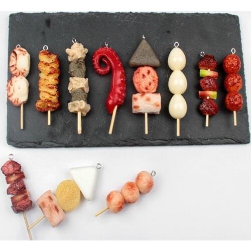 PVC fun simulation food baking string key chain fun simulation Kanto baked gluten key bag pendant girl key chains lovely gifts