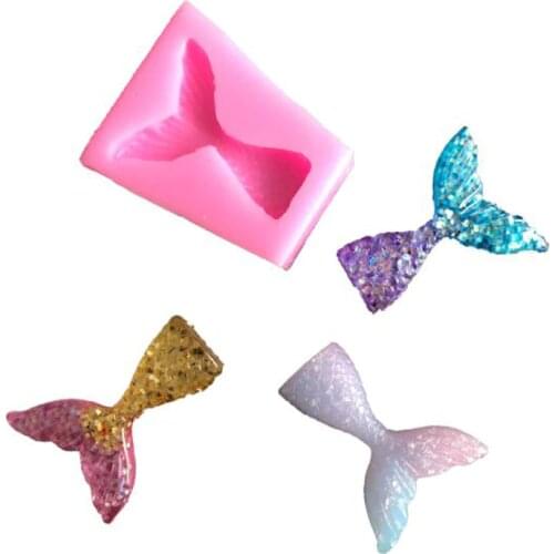 Mermaid Tail Silicone Mold Fondant Cupcake Cake Decorating Baking Tools Handmade Soap Mold Fish Fork tail