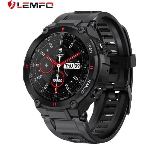 LEMFO K22 Smart Watch Men Fitness Tracker 400 mAh Battery Bluetooth Calls Customized Dials Waterproof Outdoors Sports Smartwatch