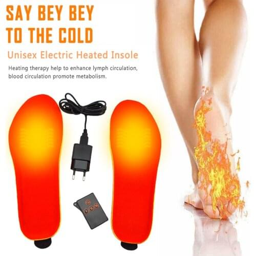 1800mAh Rechargeable Electric Heating Insoles With Remote Control Winter Warm Heated Insoles Shoes Pads For Skiin