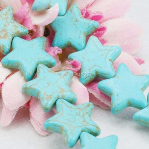Ornaments Crafts Star Turkey Howlite Chalcedony Loose Beads Semi Finished Stone DIY 15inch Girl Jewelry Making 15inch 20mm Gifts