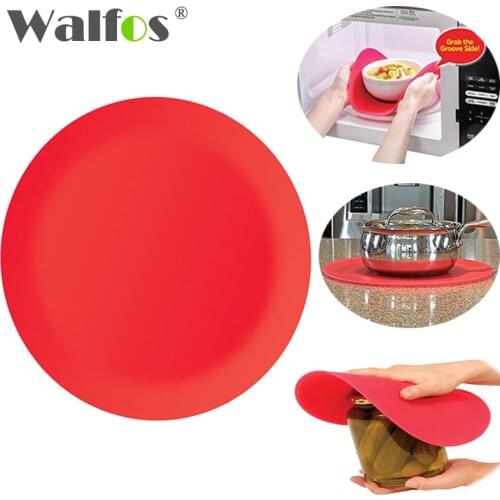 WALFOS 25CM Silicone Multi-Purpose Silicone Microwave Mat Oven Liner Easy Grab Heat Resistant Silicone Placemat Trivet