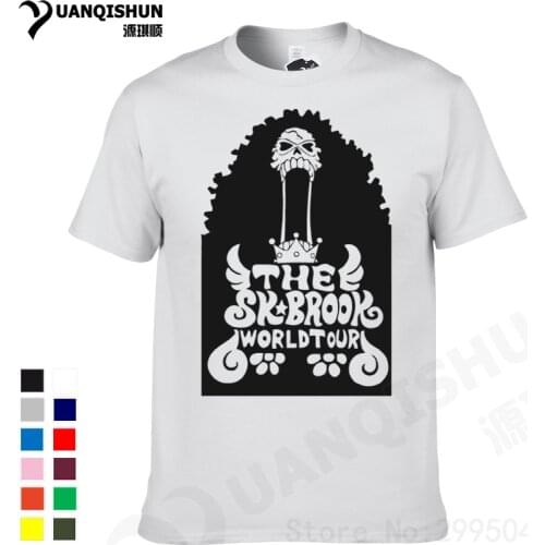 YUANQISHUN Anime One Piece Brook Skull T-shirt Tops Tee THE SK BROOK WORLDTOUR Tshirt Short Sleeve Cotton T Shirt