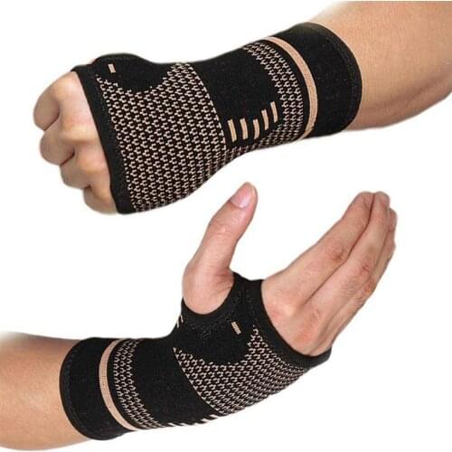 1 Pair of Outdoor Sports Copper Wristbands Basketball Cycling Fitness Breathable Anti-abrasion Compression Gloves Fast Shipping