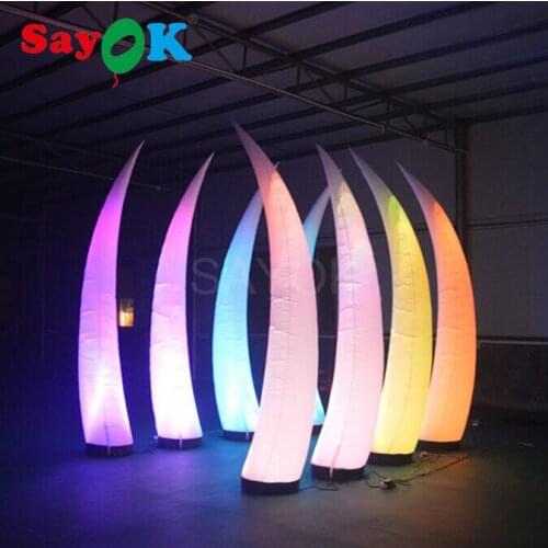 2m/2.5m/3m Free Shipping Led Inflatable Cone/Inflatable Pillar/Inflatable Tusk Decoration for Wedding