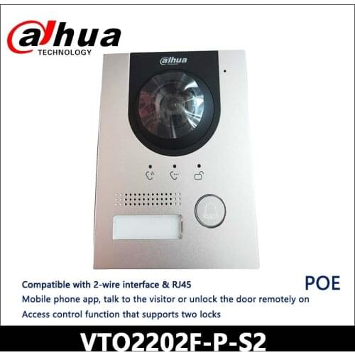 Dahua 2-wire IP Villa Door Station 2MP CMOS camera VTO2202F-P-S2 Night vision voice indicator IK07& IP65 Support H.265