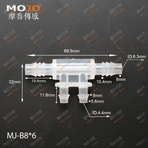 2020 Free shipping!(100pcs/Lots) MJ-B8X6 Plastic hose connectors four way pipe joint multiple pass pipe connectors